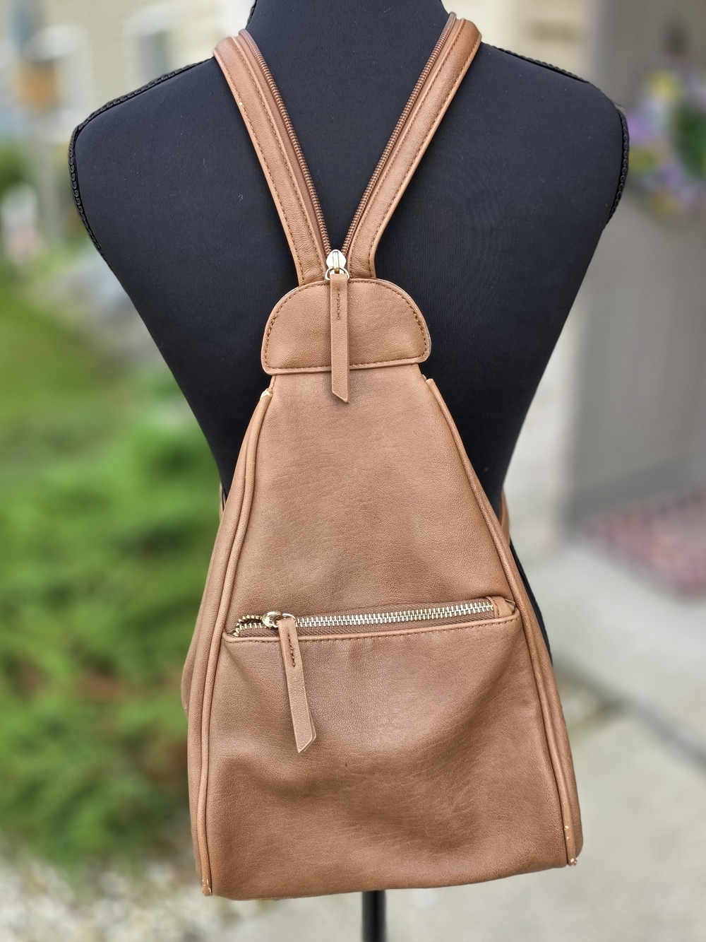 Antik Kraft Brown Convertible Vegan Leather Backpack Purse